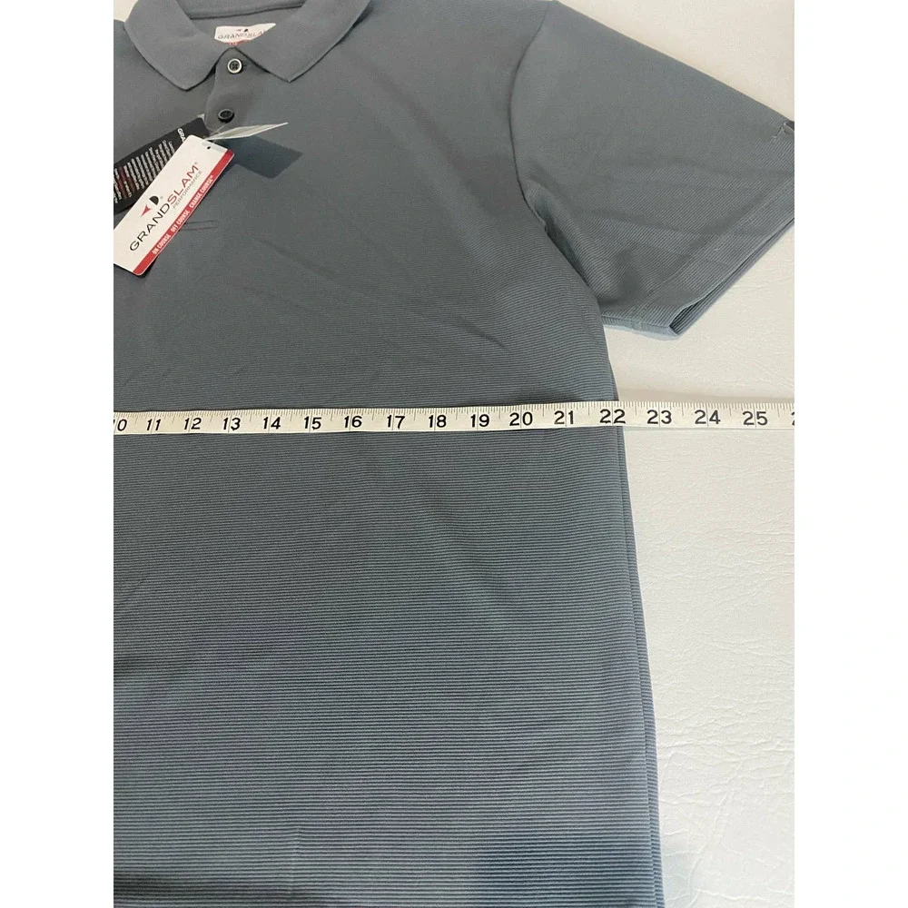 NEW Grand Slam Classic-Fit Airflow Performance Polo Quiet Shade LG - Picture 4 of 5